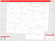 St. Clair County Wall Map Red Line Style